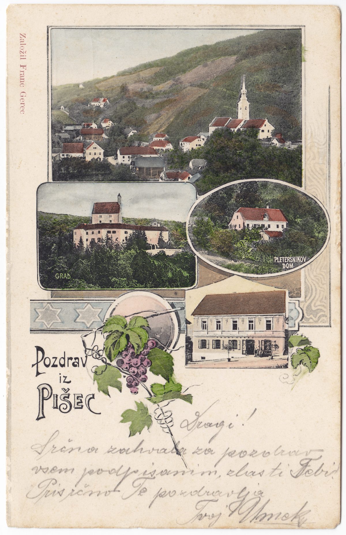 Razglednica Pišec iz leta 1898